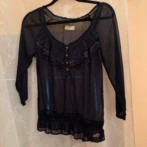 Sheer Navy Blue Blouse